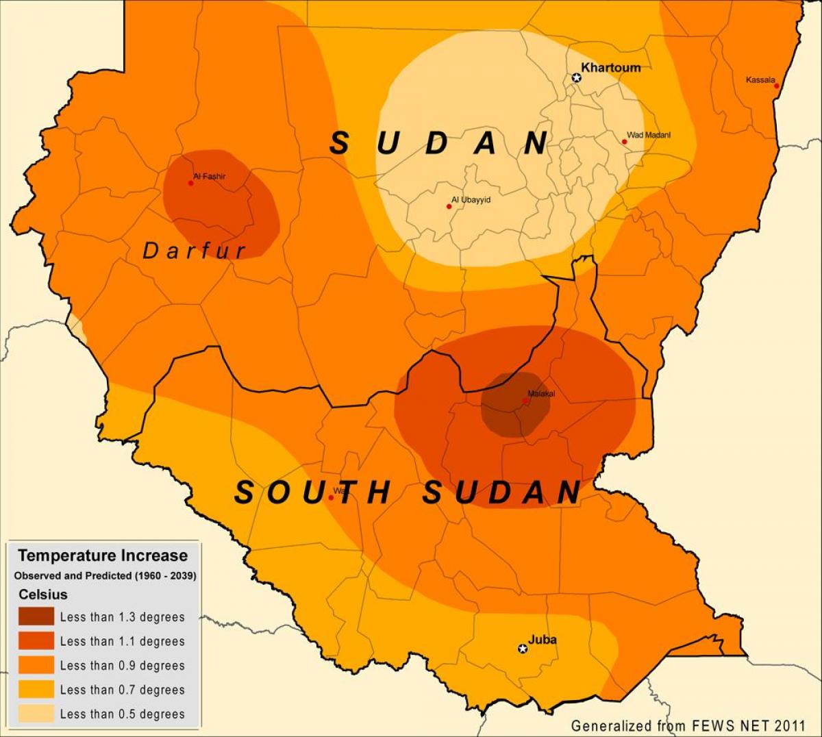Žemėlapis Sudano klimato