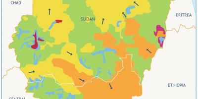 Žemėlapis Sudano baseino 