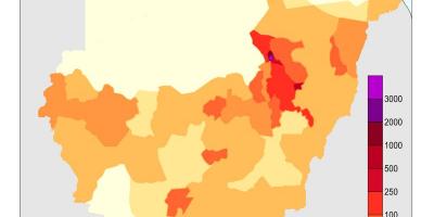 Žemėlapis Sudano gyventojų