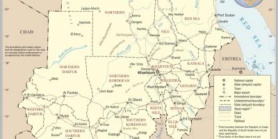 Žemėlapis Sudano narių