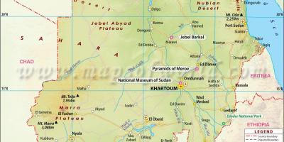 Žemėlapis Sudano miestus